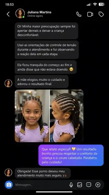 Conversa de trancista sobre controle de tensão